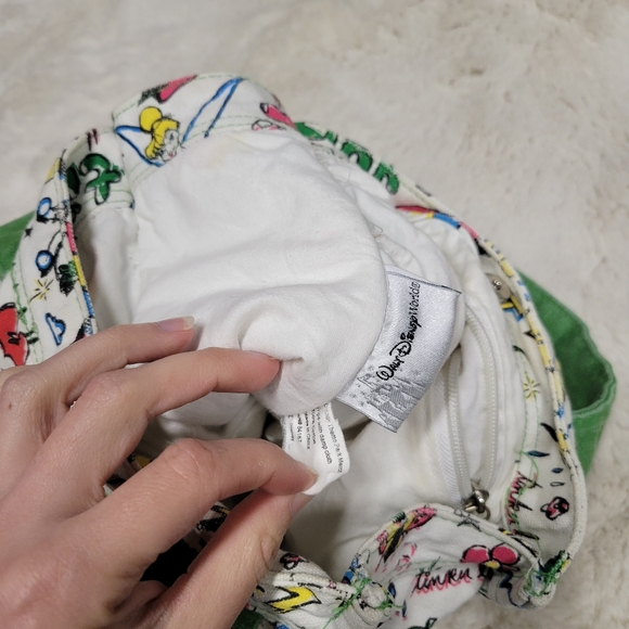 Vintage Walt Disney World TinkerBell Canvas Bag Tink Small Tote Bag Doodle - Picture 7 of 7